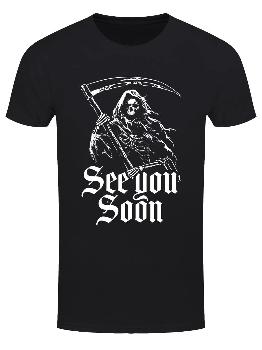 Grindstore Men's Black Reaper See You Soon T-Shirt