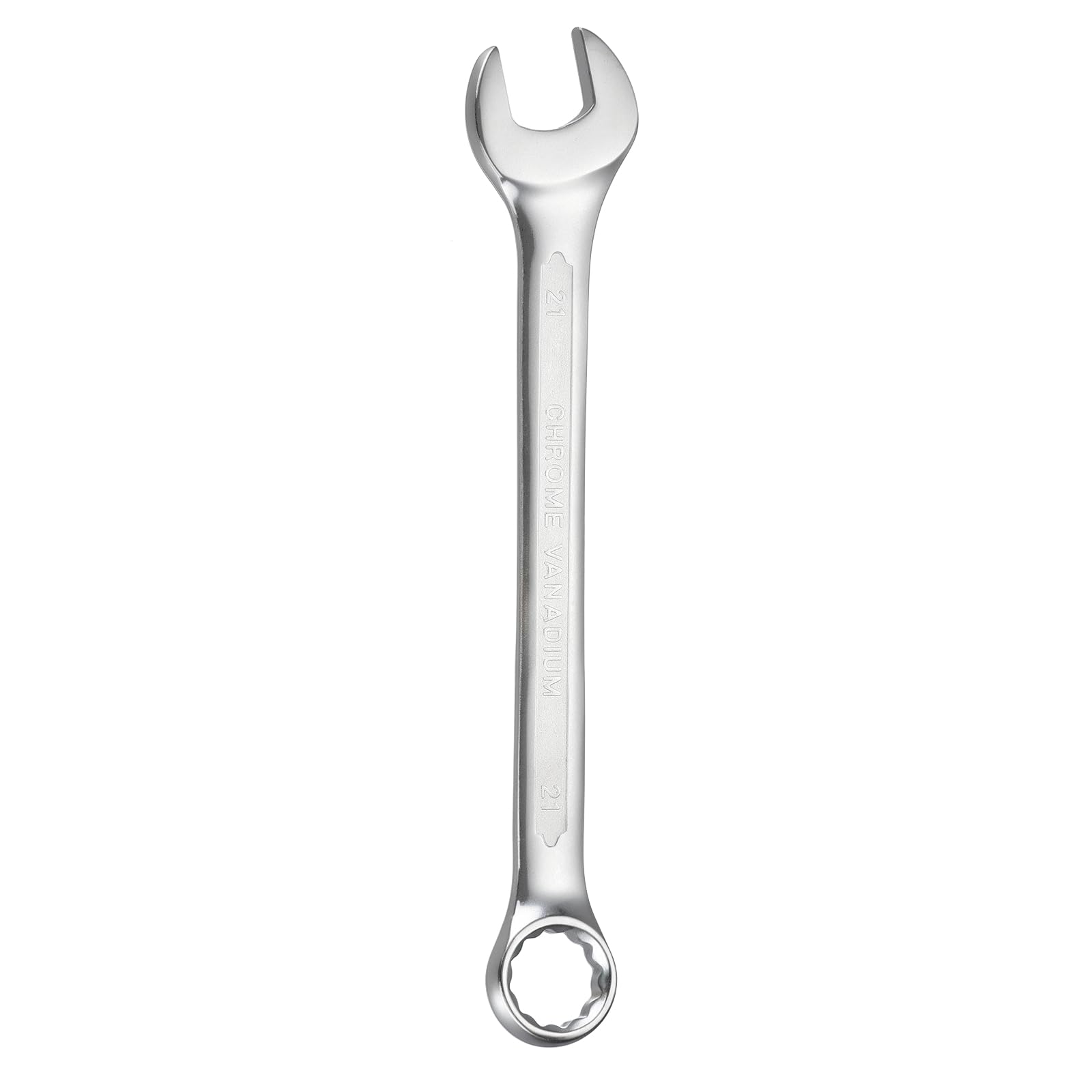 sourcing map Metric Combination Wrench 21mm Open End & 15-Degree Offset 12-Point Box End Chrome Vanadium Steel Industrial Grade Double Ended Wrenches Spanners Tools