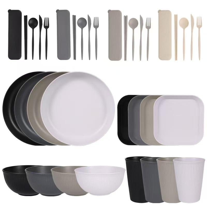 Sagiterra Camping Teller, Picknick Geschirr Sets 4 personen, Camping...