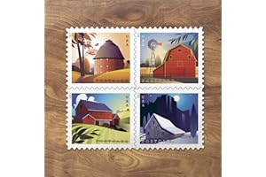 Americana Forever Stamps Roll by Barn