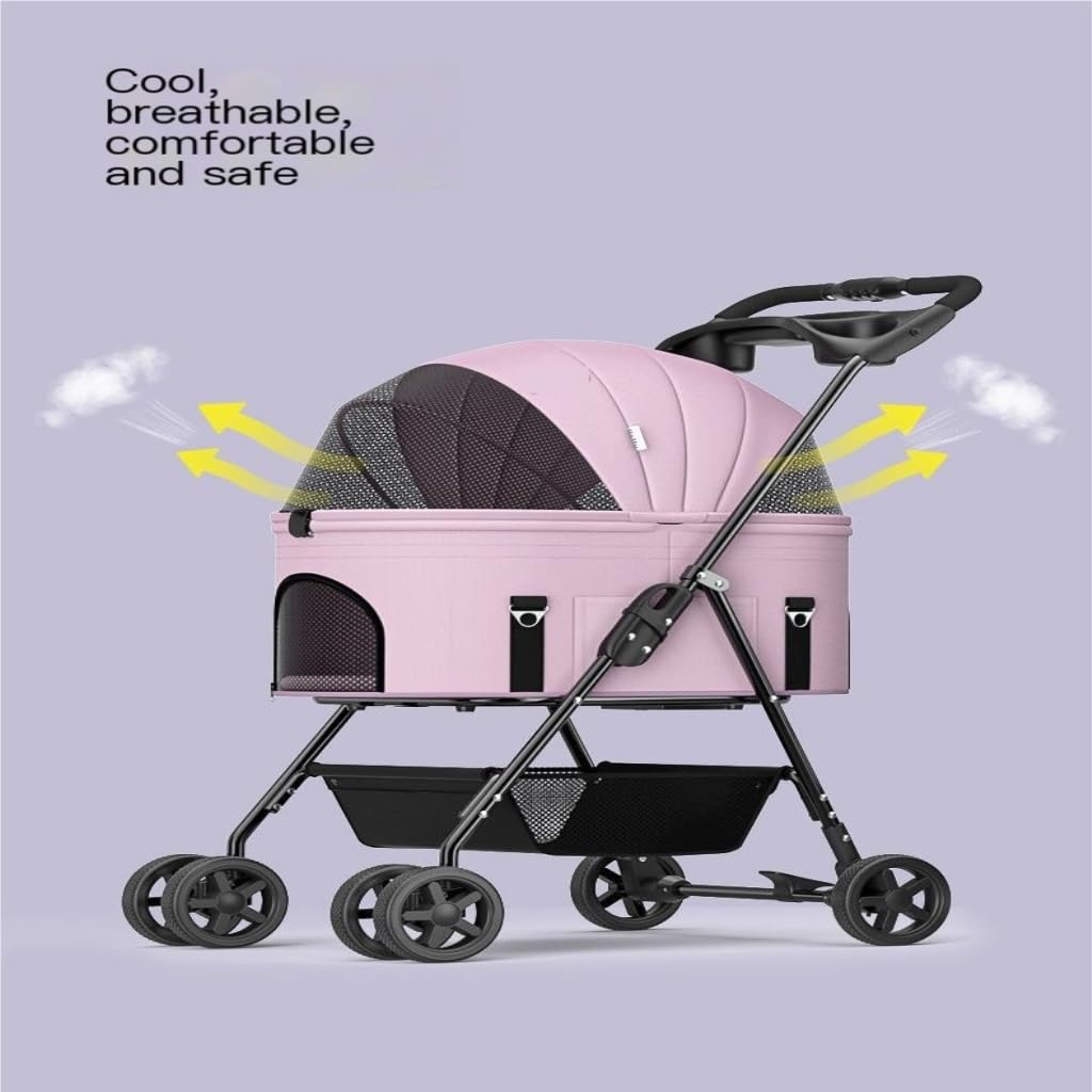 Passeggino per animali domestici, borsa separata universale per animali domestici, passeggino universale pieghevole da viaggio per cani (nero)