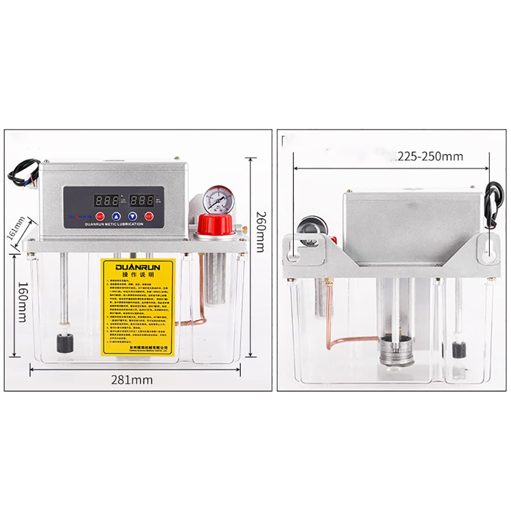 La Pompa dell'olio Lubrificante Elettrico Pompa Automatica di Macchine Utensili a Controllo Numerico del Centro di Lavorazione del Serbatoio di Lubrificazione 220V 4L(Doppio display)