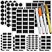 Hianjoo Étiquette Autocollantes Noir, 218pcs Étiquettes De Tableau Étiquettes Autocollantes Bocaux pour Pots avec 2 Marqueurs de Craie Effaçables+ 2 Marqueurs de Craie Permanent