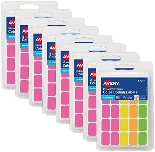 Amazon.com : Avery Color-Coding Removable Labels, 1/2" x 3/4", Assorted ...