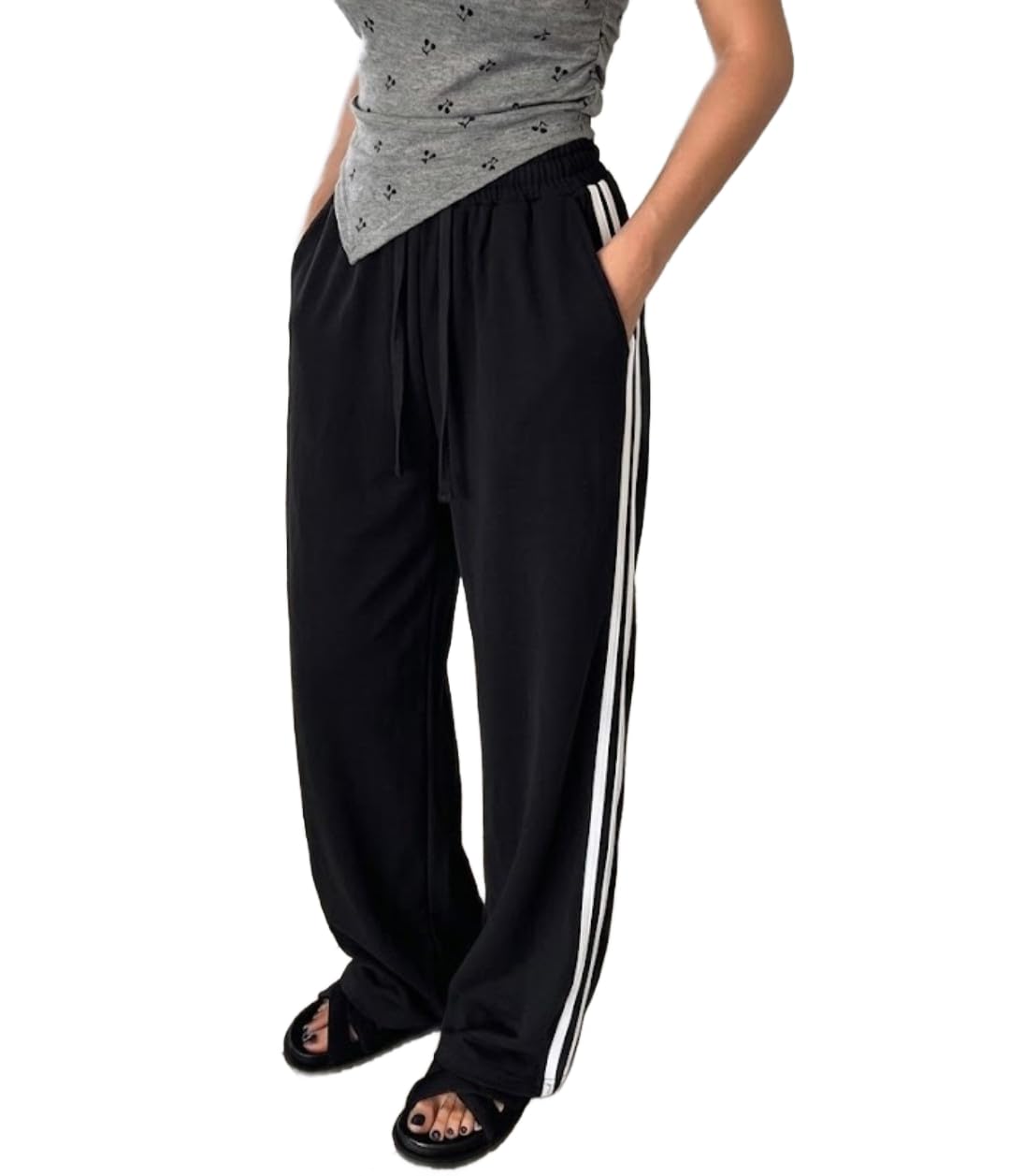 dockstreet Track Pant for Women || Baggy Fit || Track Pants || Full Elastic Jogger Track Pant ||-picture-15