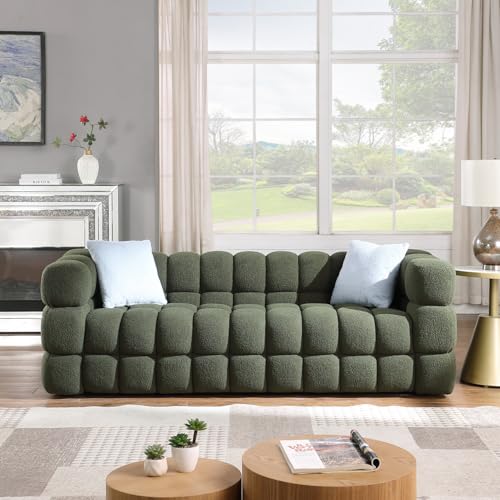 Comfortable Embracing 84.3" 3-Seater Sofa - Olive Green