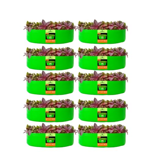 Image of Kingwell grow bags 18x6 inches pack of 10 Grow Bag For Terrace Garden Leafy Vegetable Plant Grow Bags Fruits Growing Containers For terrace Gardening