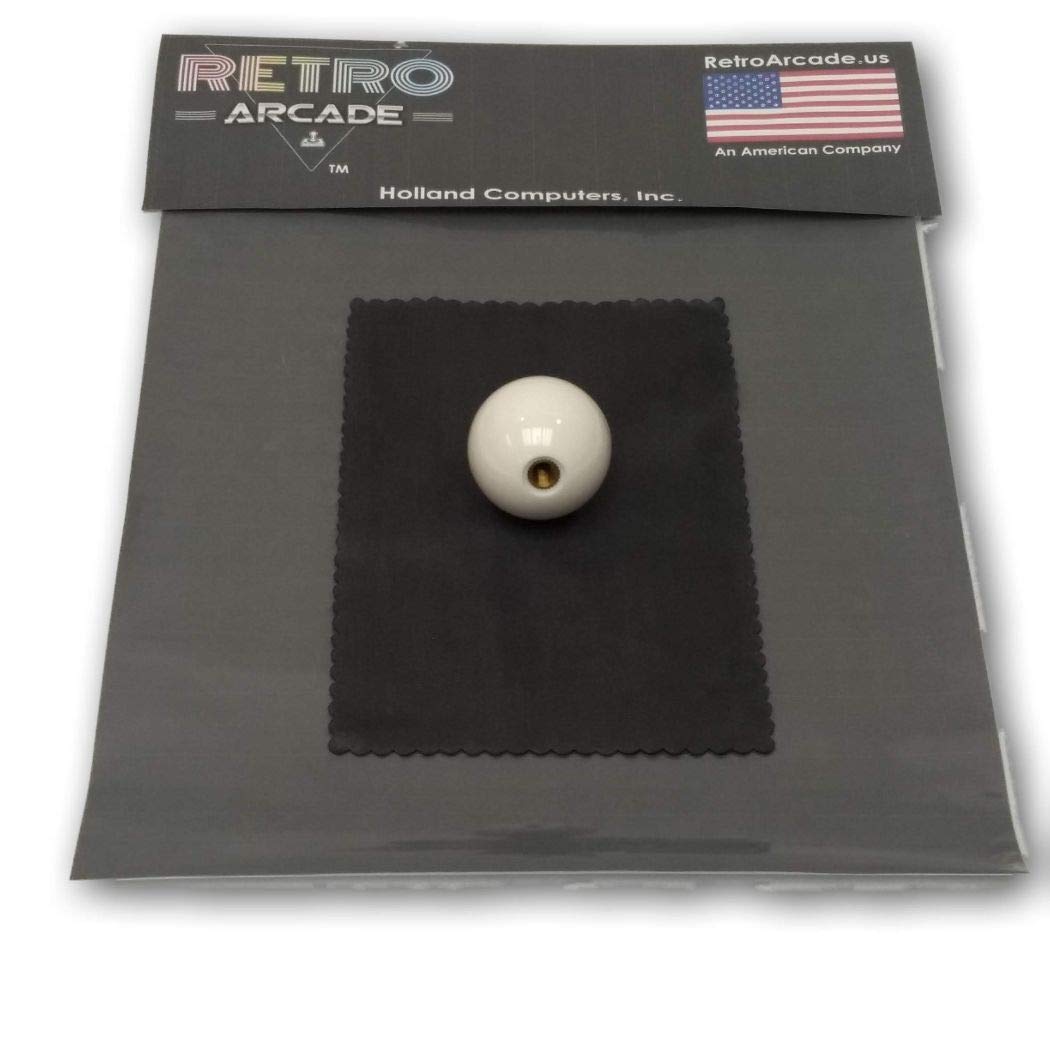 Classic Arcade Joystick Ball Top - White, by RetroArcade.us