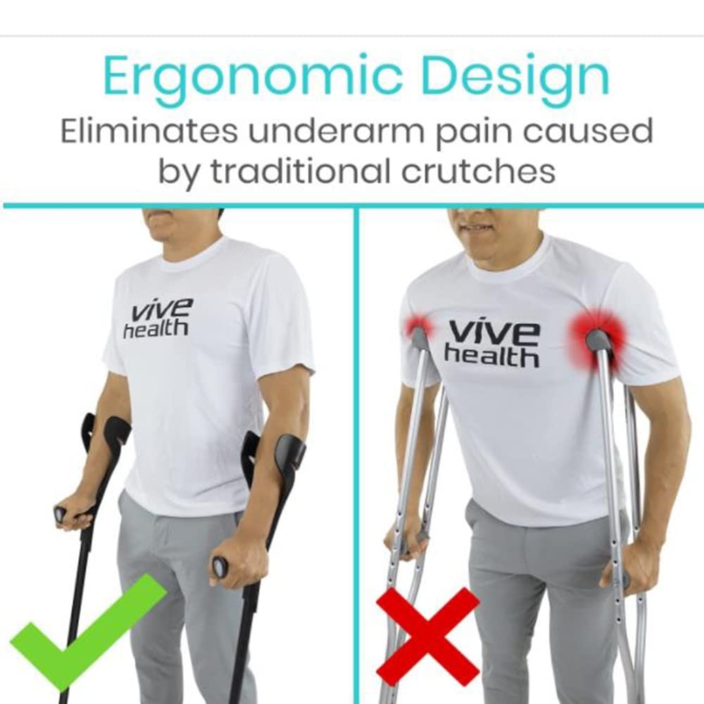 Aluminio Muletas Ortopédicas,Regulable Bastones para Adulto, Muleta para Caminar De Ajustables, Muletas De Antebrazo De Plegable