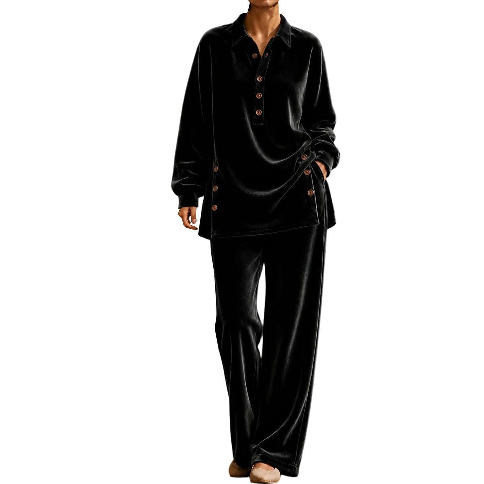Loungewear Set Damen Nicki-Anzug Velours Trainingsanzug Schlafanzug