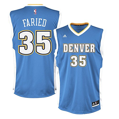 adidas Kenneth Faried Jersey Revolution 30 Light Blue Replica #35 Denver Nuggets Jersey