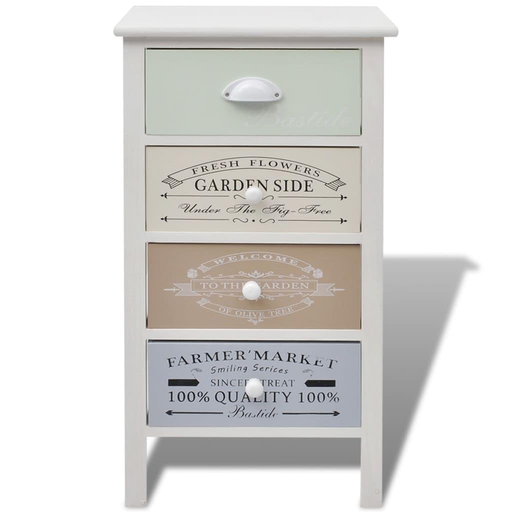 Genérico Mueble de almacenaje Estilo francés con 4 cajones Madera,Mobiliario,Armarios y Almacenamiento,Taquillas y armarios de Almacenamiento,242877