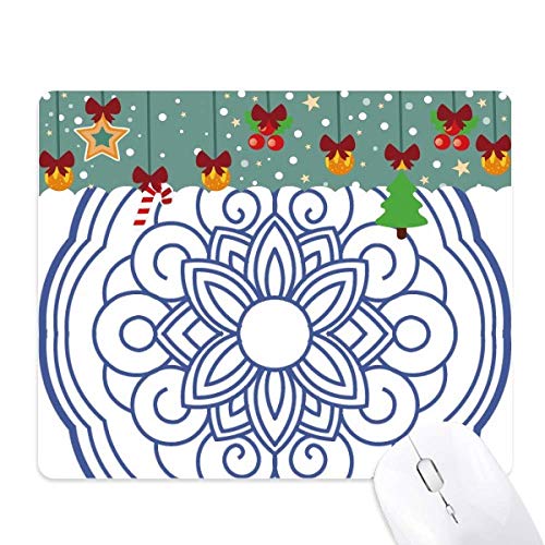 Alfombrilla de ratón con estampado de flor china azul para regalo de Navidad