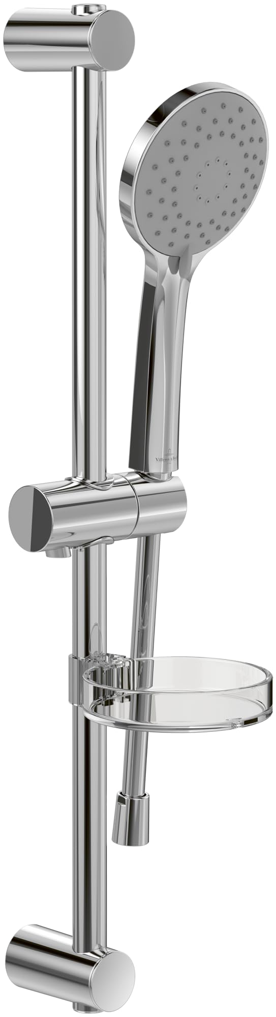 Villeroy & Boch Uniwersalny zestaw prysznicowy Showers, zestaw prysznicowy z regulowanym uchwytem na słuchawkę prysznicową i słuchawką prysznicową z 3 rodzajami strumienia, system prysznicowy z