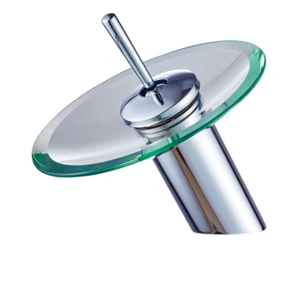 Robinet cascade verre mitigeur salle de bains chrome pour évier vasque de salle d'eau