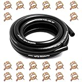 Tnisesm 1/4 Inch ID Fuel Line Hose 10 Feet + 20Pcs 2/5' ID Hose Clamps for Kawasaki Kohler Briggs & Stratton Small Gas Diesel Powersports Engines and Generators