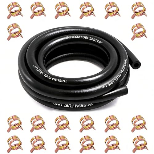 Tnisesm 1/4 Inch ID Fuel Line Hose 10 Feet + 20Pcs 2/5'...