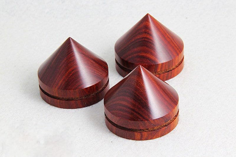 Generic 4X 33mm Rosewood Wooden Speaker Spike Speaker Isolation Cone Stand Foot Base Pad
