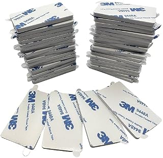 3M Double Sided Sticky Foam Pads with EASY PEEL Tabs, 40 Pack - White - 50mm x 30mm - Heavy Duty, Strong Adhesive, Waterproof - Perfect for Wall Hangings, Pictures, Dash Cams - Use on All Surfaces