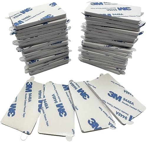 3M Double Sided Sticky Foam Pads with EASY PEEL Tabs, 40 Pack - White - 50mm x 30mm - Heavy Duty, Strong Adhesive, Waterproof - Perfect for Wall Hangings, Pictures, Dash Cams - Use on All Surfaces