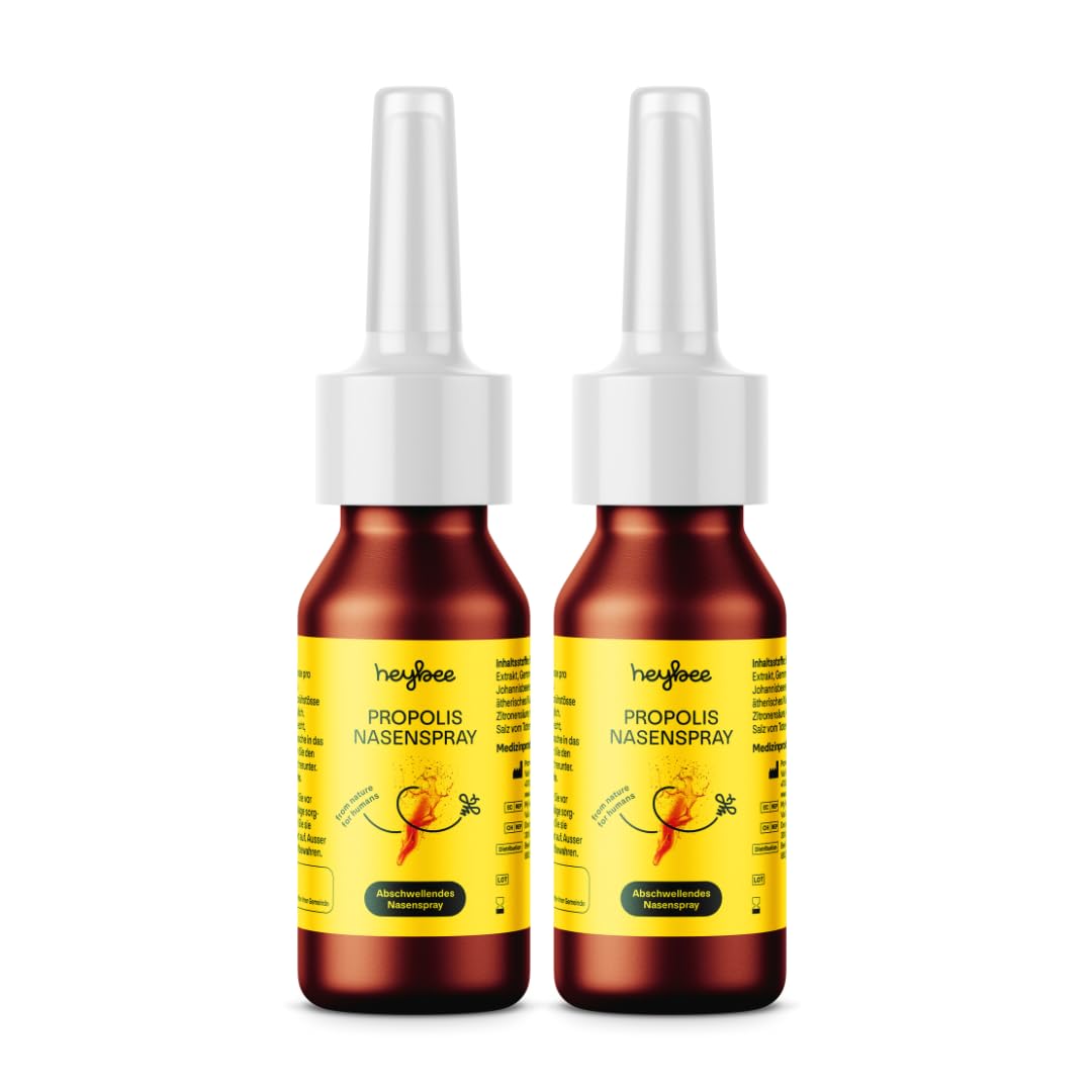 heybee® Propolis Nasenspray – mit Propolis, ätherischen Ölen & Meersalz, natürlich abschwellend bei Schnupfen & Pollenallergie, ohne Gewöhnungseffekt, für Erwachsene und Kinder ab 6 Jahren (2)