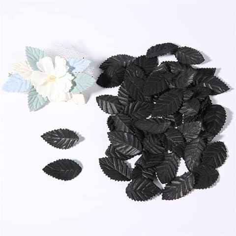 50/100Pcs Fake Tree Leaf Mini Artificial Leaves For Wedding Home Decorations DIY Handmade Wreath Scrapbooking Craft Accessories-Black leaves,100pcs Cover