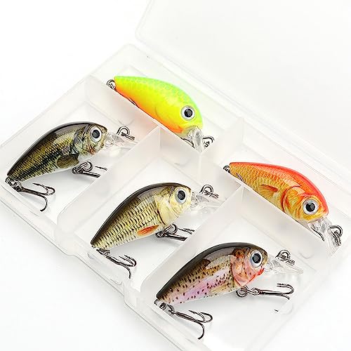 ヘラクレス(HERCULES)【5個セット 4.5cm 3.5g】 ハゼクランク ミニクランクセット 45mm 3.5g 5個入り ケース付き ハゼ チニング ライトゲーム フィッシング 釣り ルアー 疑似餌 魚形