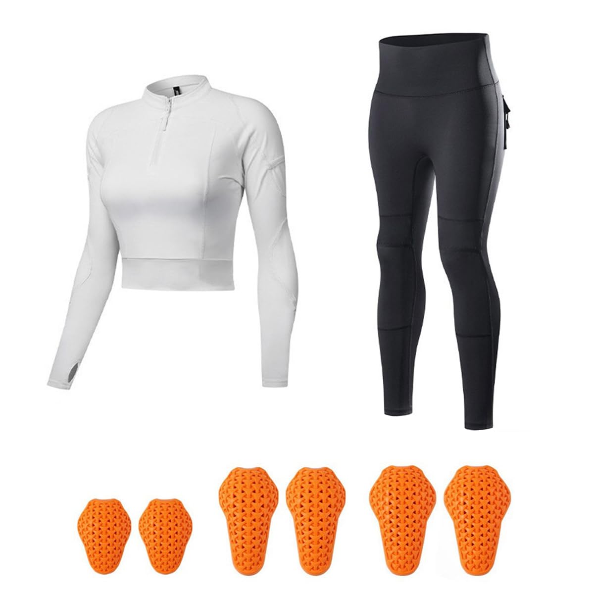 Damen Motorradjacke und Hose CE Protektoren Mesh Motorrad Jacken Set | Atmungsaktive Schutzbekleidung mit Herausnehmbaren Protektoren, Slim Fit Jacke für Sommer Motorrad, Roller und Touren