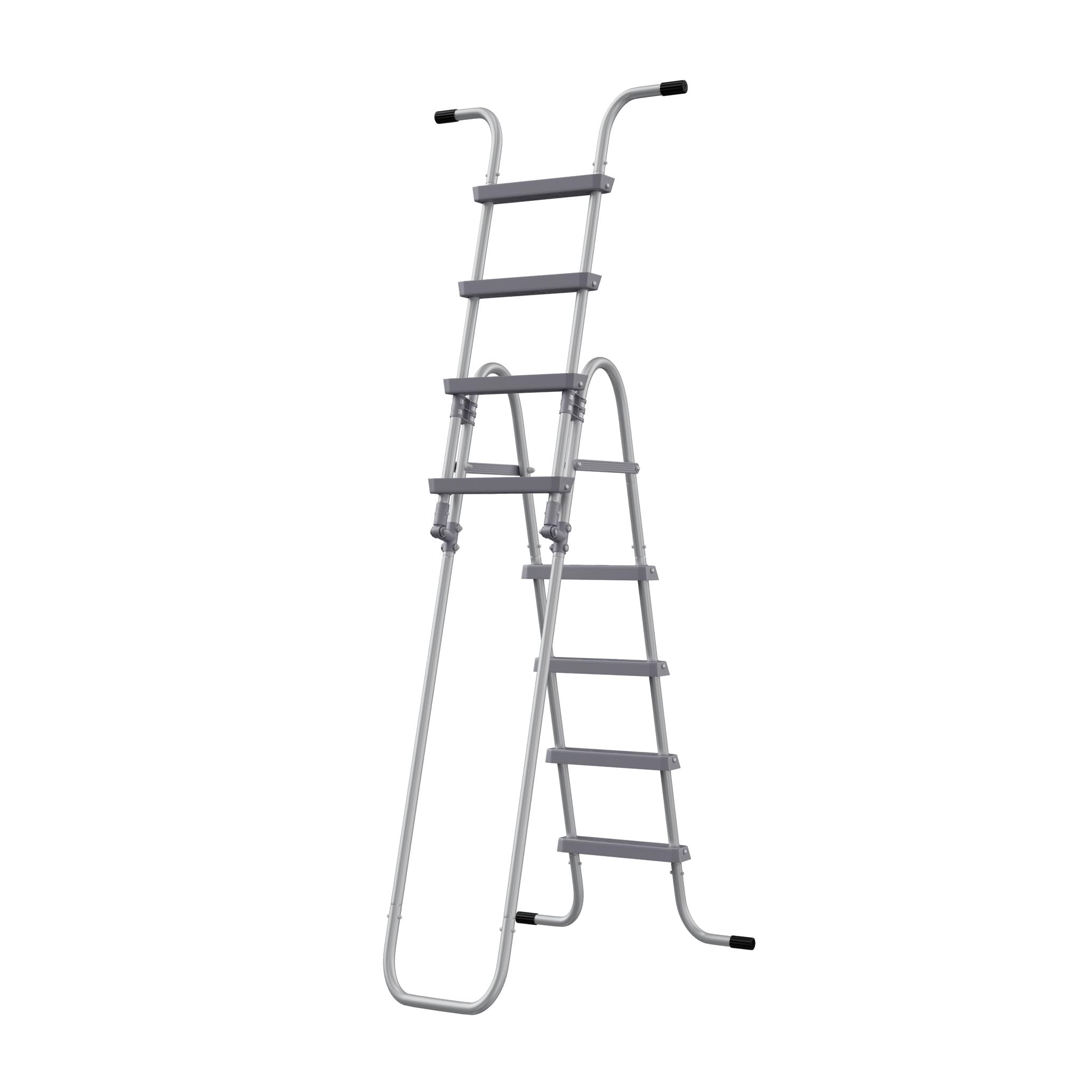Échelle de piscine à 4 marches en métal pour piscine hors-sol jusqu'à 130 cm réversible charge maximale 150 kg gris