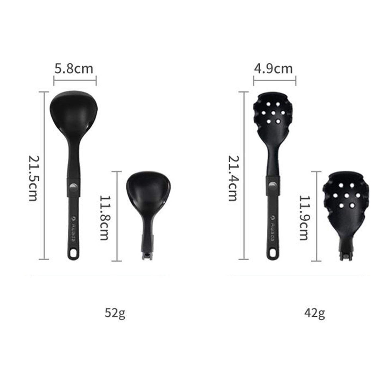 Klappbesteck, Kochutensilien Set, 4 Teilig, Faltbares Set für Outdoor Nicht Küchenutensilien, für Camping Suppenlöffel