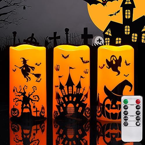 Amagic Halloween Flameless Candles with Remote Timer