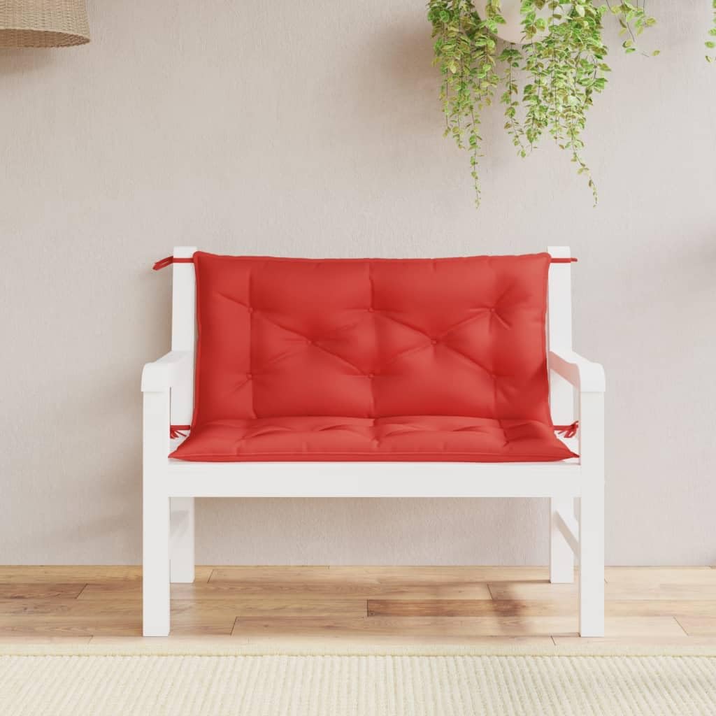 Coussin pour banc de jardin extérieur étanche rouge 100 x 50 x 7 cm