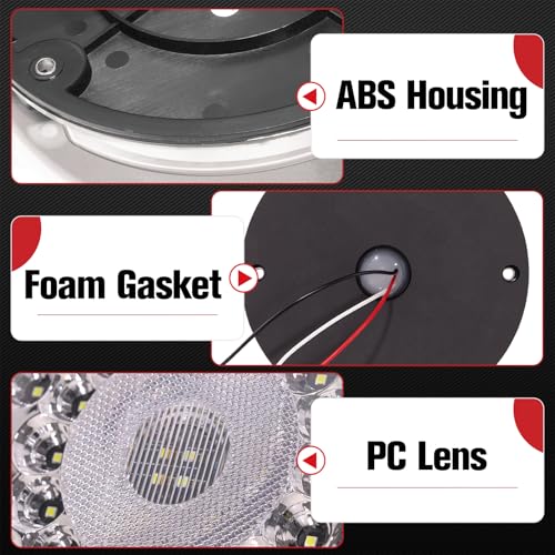 Image of 2PCS 7 inch 36 LED Round Trailer Tail Lights (White)