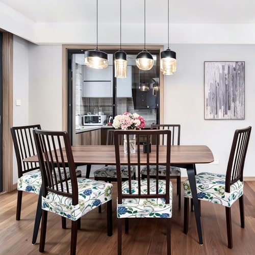 Image of SearchI Dining Chair Seat Covers Set of 4, Rear Covered, Dandelion Flower