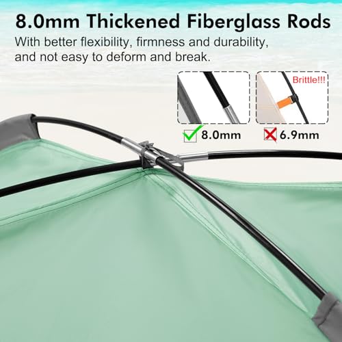 WhiteFang Beach Tent Anti-UV Portable Sun Shade Shelter for 3/4/6/8 Person, Extendable Floor with 3 Ventilating Mesh Win - Additional View
