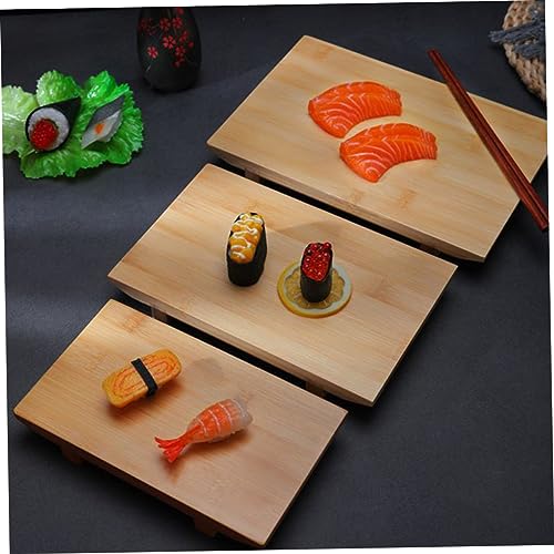 Set de plato sushi de bambú Healifty miniatura 3