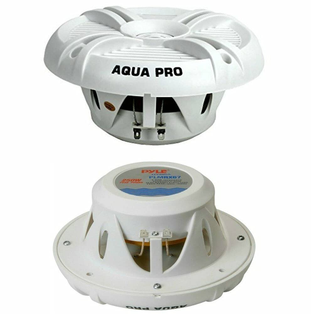Pyle 2 ALTOPARLANTI PLMRX67 bianchi a 2 vie 250 watt max 19,3 cm impermeabili a coppia
