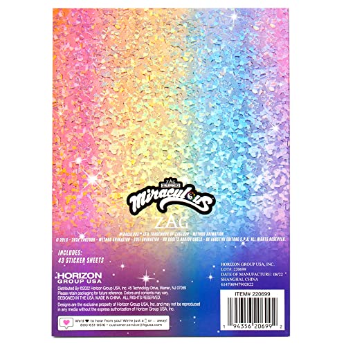 Horizon Group USA Miraculous 1500+ Super Stickers, Sticker Book, Black Cat & Ladybug, Great for Independent Go and Play, Arts & Crafts Supplies for Kids Ages 6, 7, 8, 9