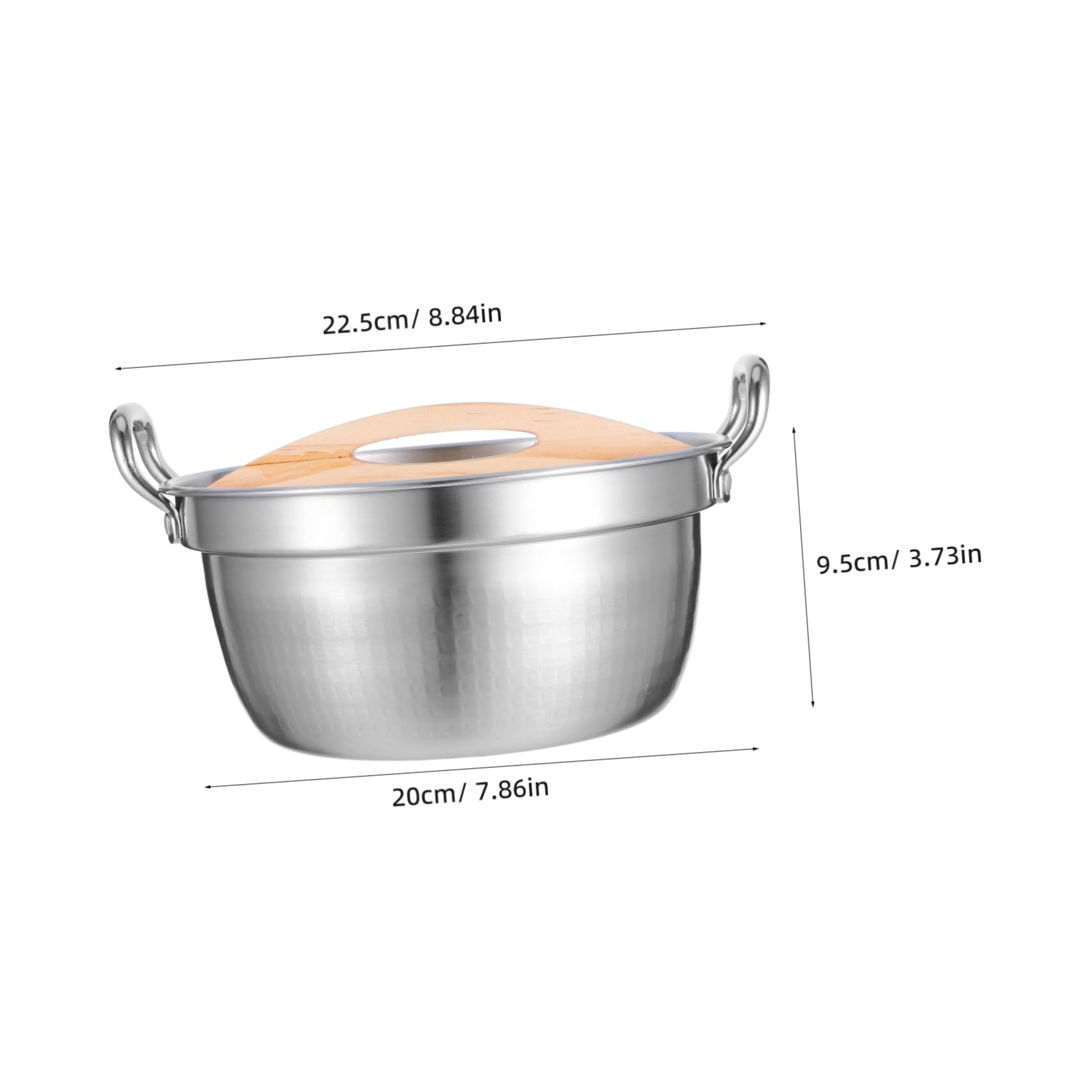 Garneck Stainless Steel Noodle Pot with Lid Double Handle Ramen Cooker Ergonomic Design for Gas and Induction Stoves Capacity Finish