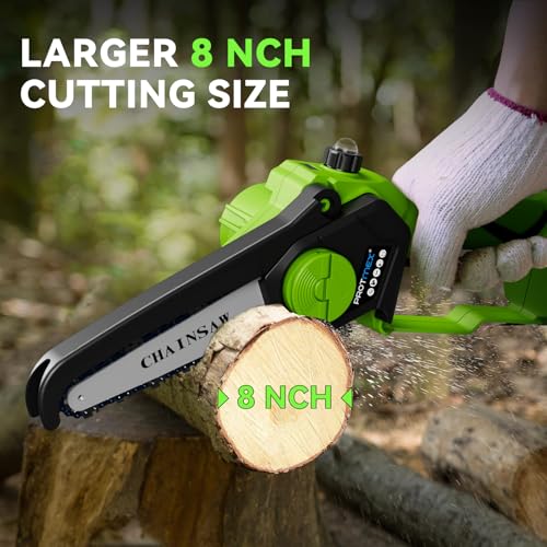 Image of 8 Inch Brushless Mini Chainsaw Cordless, Handheld Electric Saw