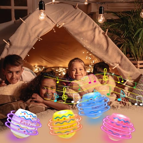 image for Leetous Light up Easter Eggs Hunt Supplies for Kids, 8 Pack Easter Bas