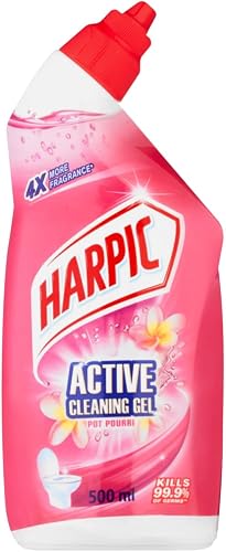 Harpic 500ml Toilet Cleaner, Active Cleaning Gel, Pot Pourri, Bathroom Care, Kills 99.9% Of Germs, Thicker Formulation