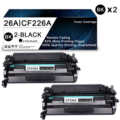 2 Pack Black 26A | CF226A Compatible Toner Cartridge Replacement for HP Laserjet Pro M402d M402n M402dw M402m MFP M426dw MFP M426fdn Printers Toner Cartridge.
