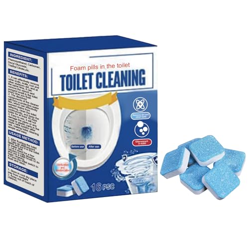 KOAHDE Limpiador Potente para Manchas de Inodoros Eficiencia,Pastillas de Limpieza de WC,Tableta para Limpiar Baños,Pastillas Efervescentes para Limpieza de Inodoros,16pc