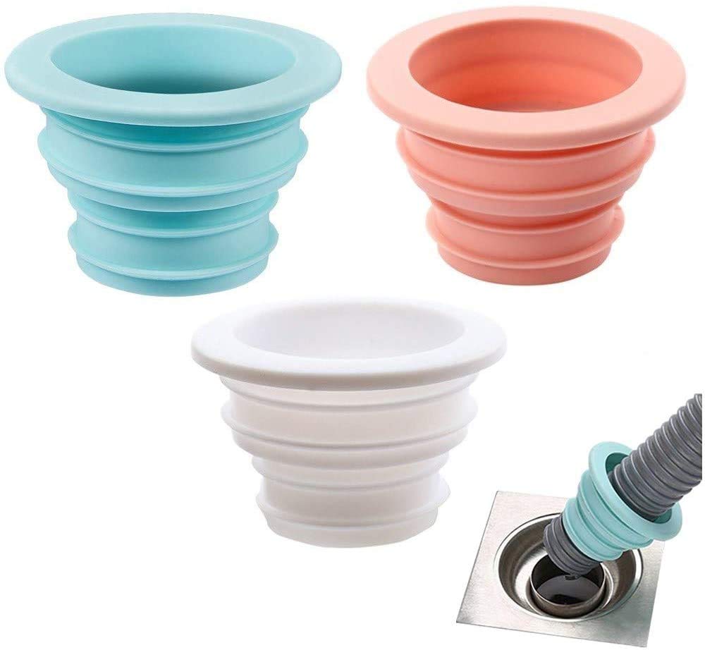 HEXONIQ® Drain Pipe Hose Seal Deodorant Silicone Sealing Plug,Kitchen Pipe Sewer Seal Ring Washing Machine Drain Multipurpose Pipe Connector Bathroom Kitchen Laundry (Random Colour) (Set of 3 PCS) (B08ZNDM9XK) Amazon Price History, Amazon Price Tracker