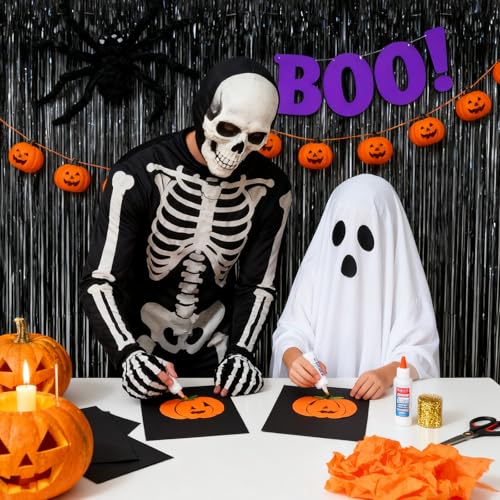 10 Stück Lametta Vorhang Schwarz, 1x2M Halloween Schwarz Lametta Vorhang, Lametta Vorhänge Schwarz, Glitzervorhang Lametta, Glitzer Tinsel Curtains Folienfransen Vorhang für Festivals Party
