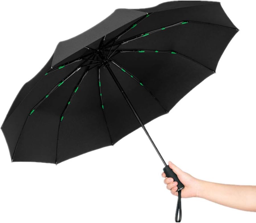 LZC Folding Automatic Umbrella，Windproof And Waterproof Portable Automatic Umbrella With Black Storage Bag, Suitable For Golfers, Business People