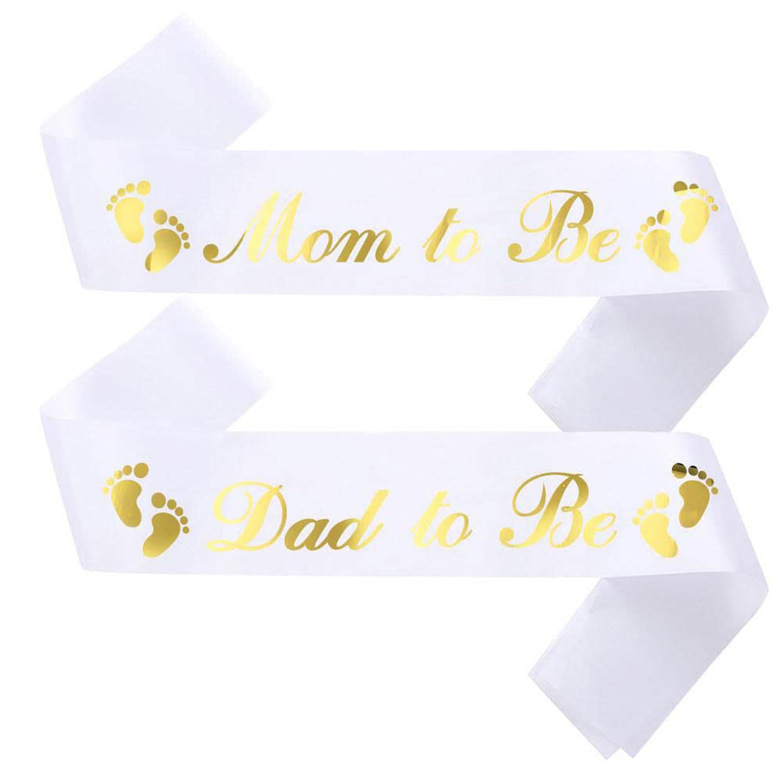 NAUXIUDSJS Mom To Be Sash, Dad to Be Sash, Gift Ideas for Soon to Be Parents, Pregnancy Announcement, Boy or Girl, Baby Shower Party Decorations,