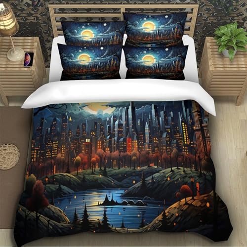 Housse de Couette 3D Fermeture Éclair Parure de Lit Confortable - 5