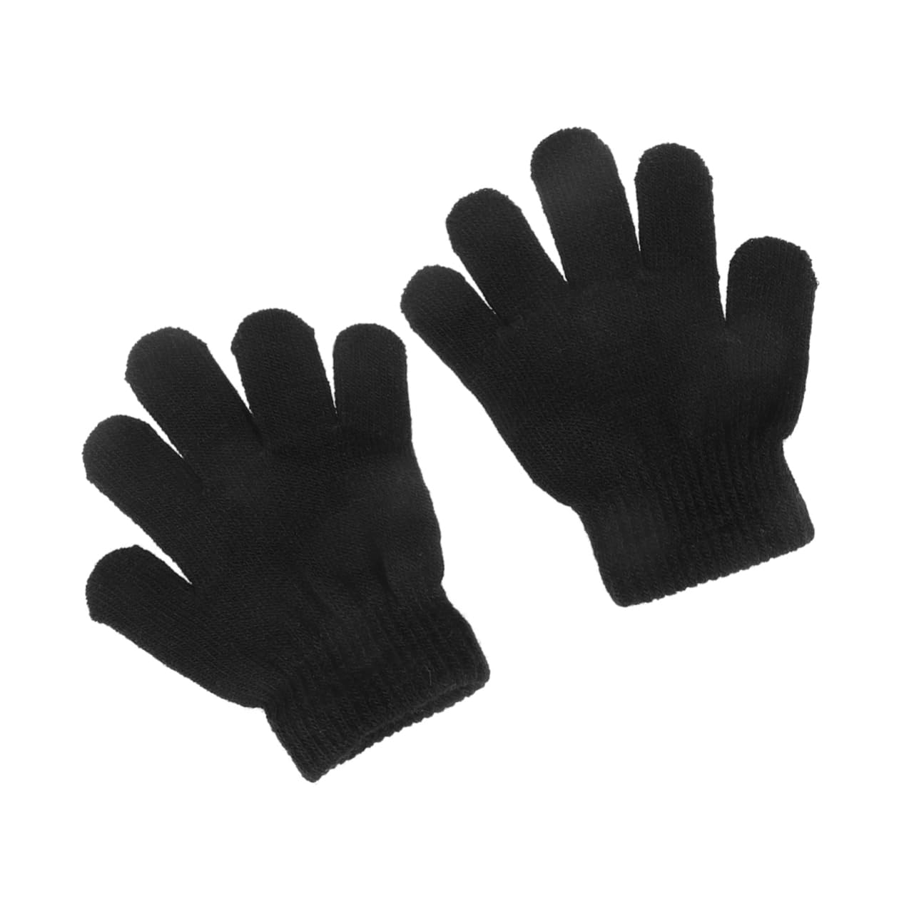 TENDYCOCO Thick Knitted Gloves for Winter Warm Stretch Mittens for Boys and Black Knitted Hand Accessories for